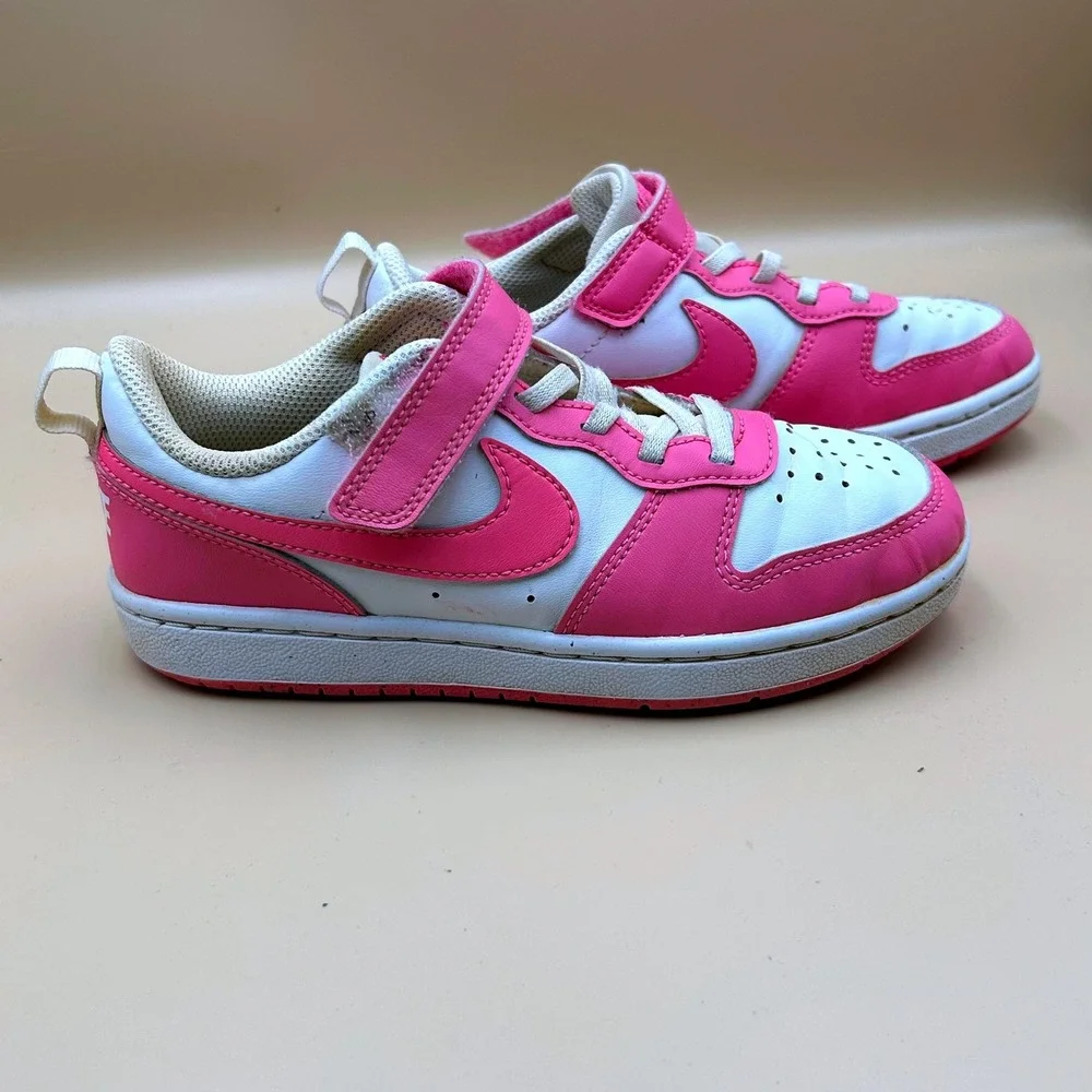 Nike Court Borough Low 2 Pink White Kids Sneakers DV5457-123 Size 13.5C